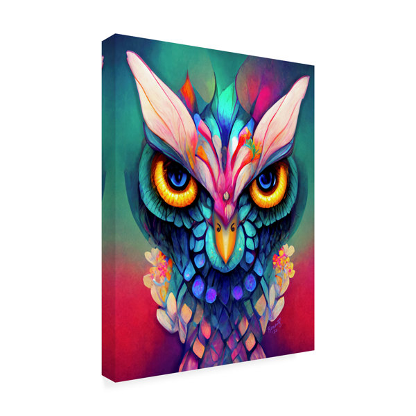 Trinx Fantasy Owls 2 On Canvas Print Wayfair